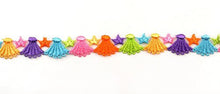 Load image into Gallery viewer, Colorful embroidery lace trim for sewing and crafts featuring vibrant scalloped patterns from eZthings.
