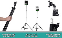 Load image into Gallery viewer, eZthings Thermometer Special Connector on portable tripod stand, adjustable up to 80 inches. Ideal for lightweight setups.
