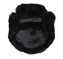 Cargar imagen en el visor de la galería, Pilot Trapper men&#39;s faux mink fur aviator hat with ear flaps, durable for winter skiing and snow, wind resistant and warm.
