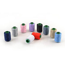 Load image into Gallery viewer, eZthings Professional Sewing Thread Kit with 10 vibrant colors, featuring premium quality 380-yard threads for arts and crafts.
