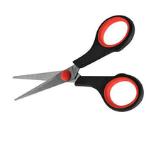 Load image into Gallery viewer, Multipurpose scissors from eZthings with black and red handles for crafts and office use
