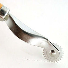 Load image into Gallery viewer, eZthings Professional Stitch Marking Spacer, perfect for arts and leather crafts, featuring a precise metal wheel tool.
