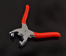 Load image into Gallery viewer, eZthings leather-craft stamping and punching tool with red grips for professional leather crafting
