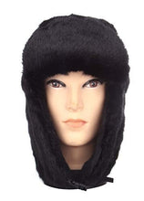 Cargar imagen en el visor de la galería, Men&#39;s faux mink fur pilot aviator hat with ear flaps, ideal for cold winter and ski weather. Brand: REED. Durable and warm.
