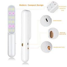 Load image into Gallery viewer, eZthings Professional UV Sterilizer, travel-size wand with LED light, USB rechargeable, easy on/off, child lock; chemical-free cleaning.

