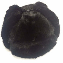 Cargar imagen en el visor de la galería, Pilot Trapper Men&#39;s Winter Aviator Hat with Faux Mink Fur and Ear Flaps, Black
