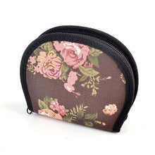 Load image into Gallery viewer, Floral patterned compact sewing kit storage pouch from eZthings, perfect for organizing DIY sewing supplies for arts and crafts.
