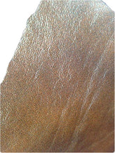 Charger l&#39;image dans la galerie, Close-up of a brown leather hide, ideal for crafting garments and accessories, measuring 8 x 11 inches with a smooth chrome tanned finish.
