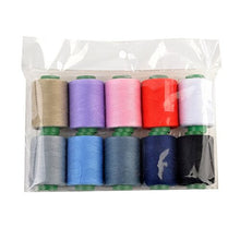 Load image into Gallery viewer, eZthings sewing thread kit in 10 vibrant colors, 380 yards each, ideal for arts and crafts, fashion projects, and creative sewing needs.
