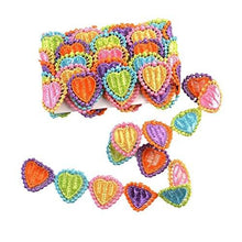 Load image into Gallery viewer, Colorful heart lace trim for sewing and crafts, ideal for bridal and costume design, home decor, or gift basket decoration.
