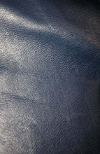 Charger l&#39;image dans la galerie, Close-up of a dark blue chrome tanned cowhide leather for crafts, showing texture and quality.
