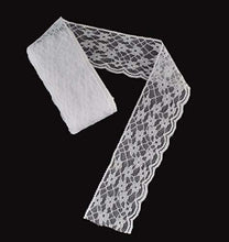 Load image into Gallery viewer, Wedding White embroidered lace trim ribbon for sewing, DIY crafts, floral designs, fashion, and home decor by eZthings, 2-inch width.
