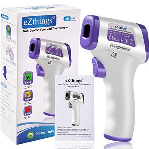 Heavy duty infrared non-contact forehead thermometer with LCD display, ideal for medical offices and hospitals.