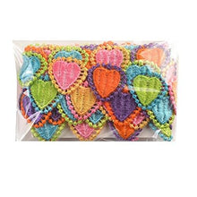 Load image into Gallery viewer, Colorful embroidered lace and trims with heart patterns for sewing and craft projects by eZthings.
