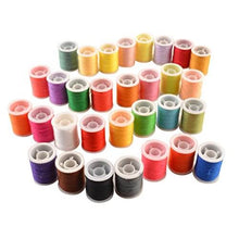Load image into Gallery viewer, Colorful thread spools included in eZthings Professional Sewing Supplies Set for arts and crafts projects.
