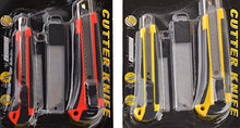Cargar imagen en el visor de la galería, eZthings Heavy Duty 9mm Snap Off Blades Box Cutters Set for wallpaper, vinyl, leather, shrink-wrap cutting, auto-lock knives.
