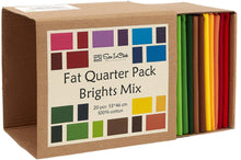 Load image into Gallery viewer, 20 Fat Quarter Bundle - 100% Cotton Rainbow Mix for Quilting and Crafting, 20 Colors, Plastic Free, Bright Fabric Pack
