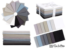 Load image into Gallery viewer, Fat Quarter Bundle in Monochrome, 14 Colors, 100% Cotton, Quilting Fabric, 20.8x18.1 inches, no duplicates, 104 F washable.
