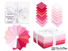 Load image into Gallery viewer, Fat Quarter Bundle in Shades of Pink and Magenta, 100% Cotton for Quilting and Crafting, Includes 14 Pieces, 20.8x18.1 Inches Each
