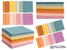 Load image into Gallery viewer, Fat Quarter Bundle - 14 Color Yoga Vibes Mix, 100% Cotton Quilting Fabric, Stack of Multicolored Fabrics for Crafting
