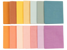 Load image into Gallery viewer, Fat Quarter Bundle - Pure Solids Yoga Vibes, 14 colors, 100% cotton fabric for quilting and crafting, special gift set for quilt lovers
