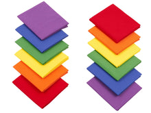 Load image into Gallery viewer, Fat Quarter Bundle with Pride Flag Colors, 100% Cotton Fabric for Quilting. Includes 12 pieces, 6 vibrant colors, soft and durable for crafting.
