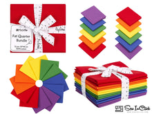 Load image into Gallery viewer, Fat Quarter Bundle in Pride Flag Colors, 100% Cotton, 12 pieces, perfect for quilting and crafting.
