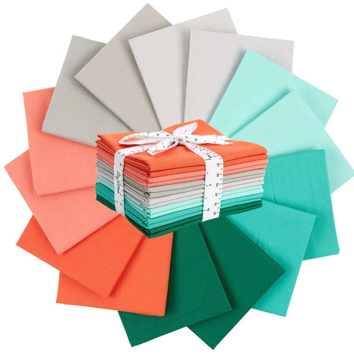 Christmas Fat Quarter Bundle in Pine Xmas Mix Colors, 100% Cotton, 14 Pieces, 140gsm, Ideal for Quilting and Crafting.