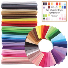 Load image into Gallery viewer, 40 Fat Quarter Bundle with assorted vibrant colors for quilting, 100% cotton, 20.8 x 18.1 inches, pure solids, fabric crafting supply
